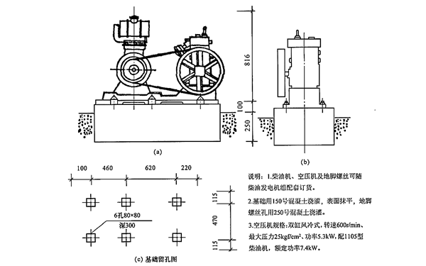 發(fā)電機(jī)內(nèi)燃機(jī)驅(qū)動(dòng)空壓機(jī)安裝圖.png